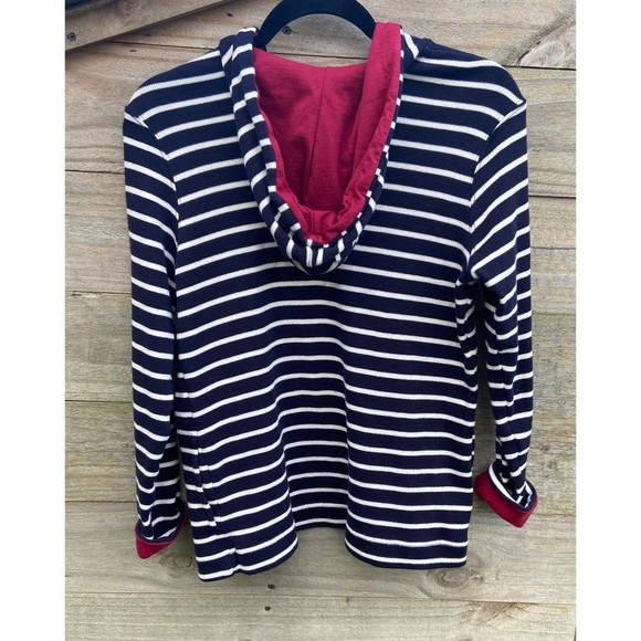 L.L. Bean | Women’s Striped Zip-up Hoodie, Size Small - Picture 3 of 7